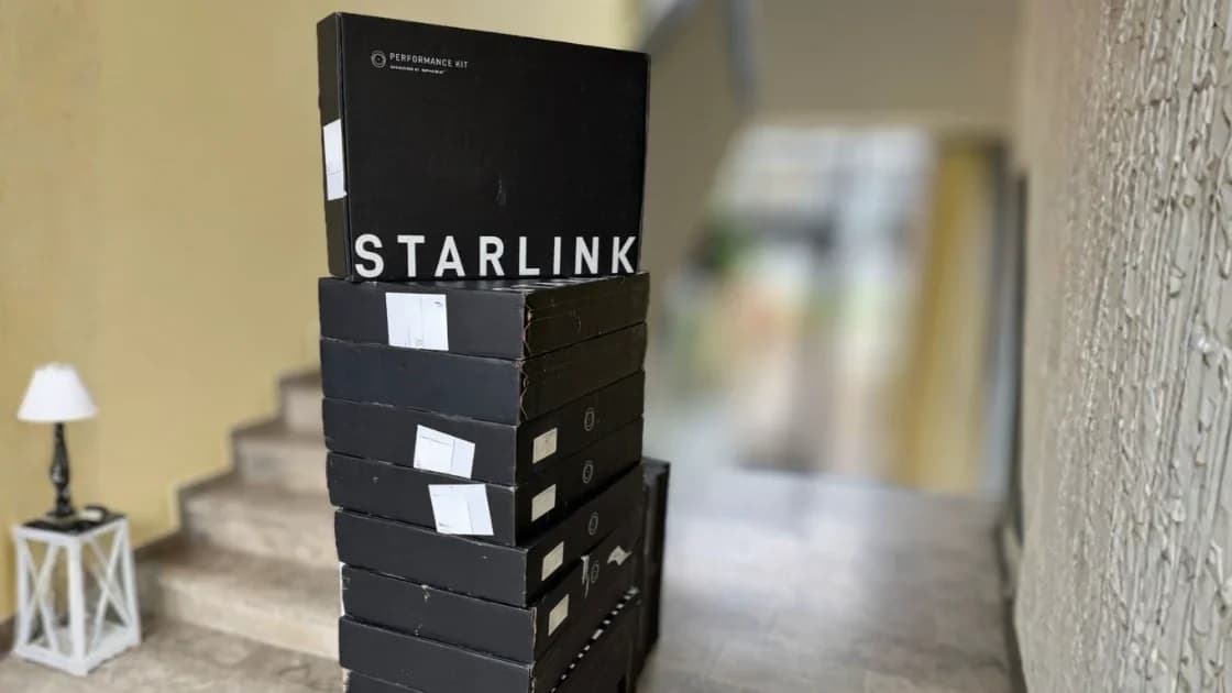 Eine Starlink auf dem Boden
