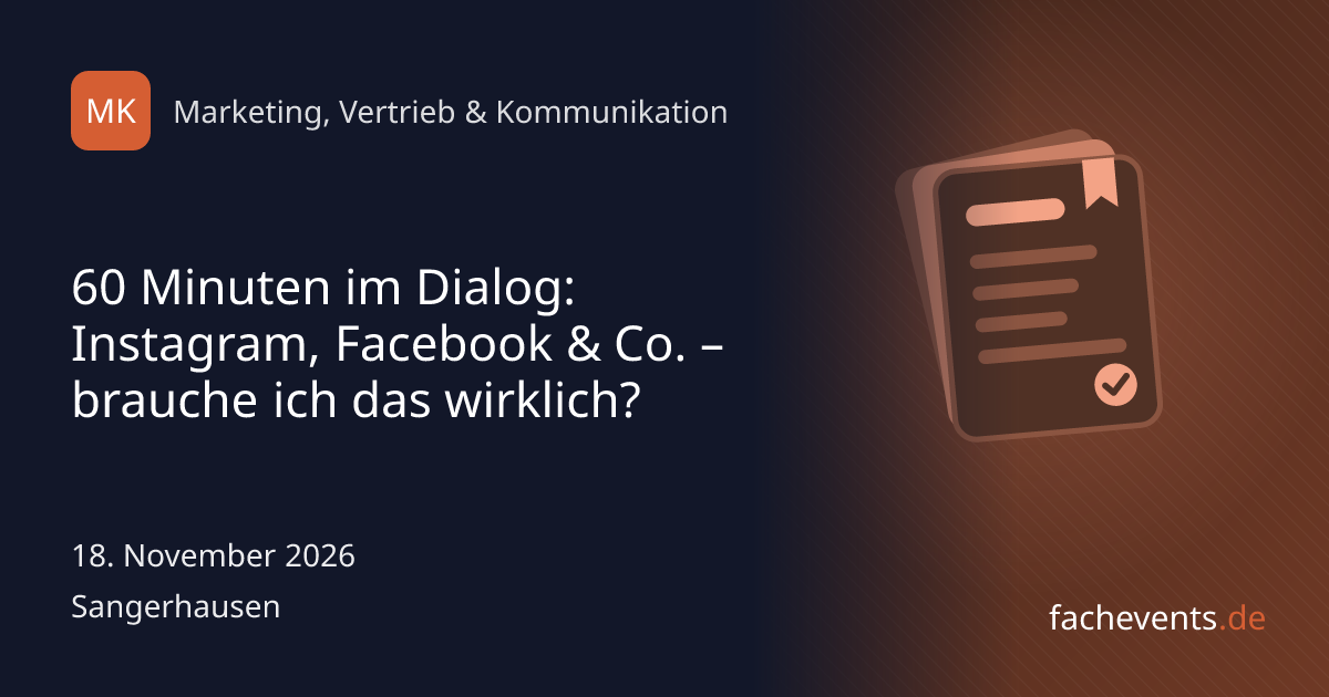Social Media Seminar in Sangerhausen am 18.11.2026