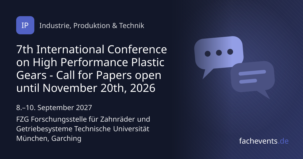 High Performance Plastic Gears 2027 in Garching